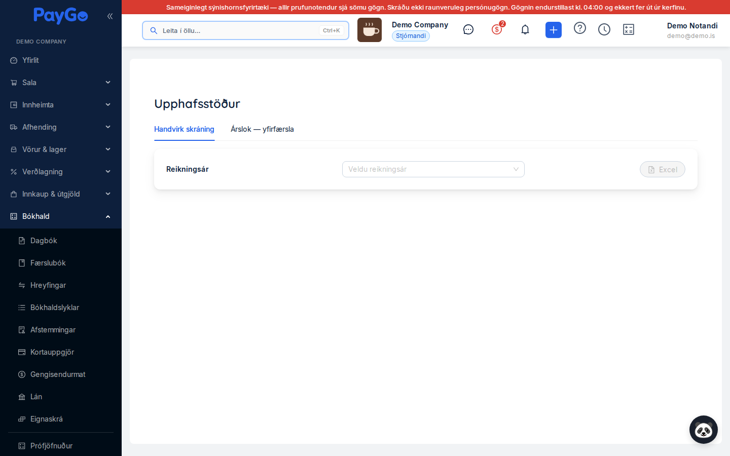 Upphafsstöður og árslok