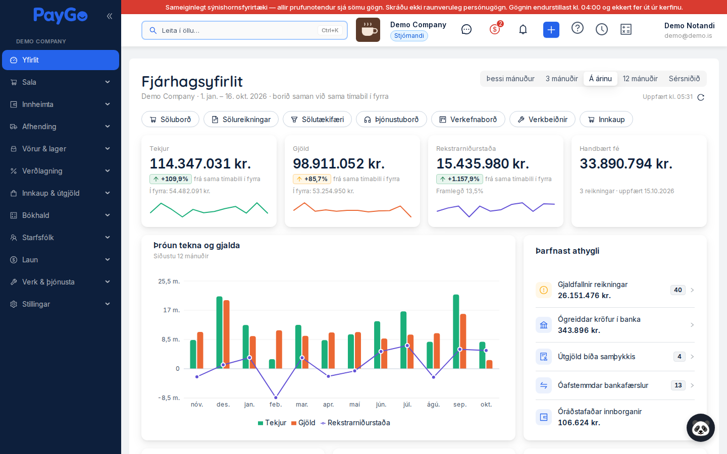 PayGo dashboard