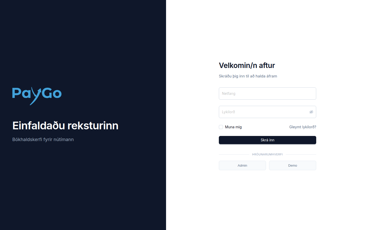 PayGo login page