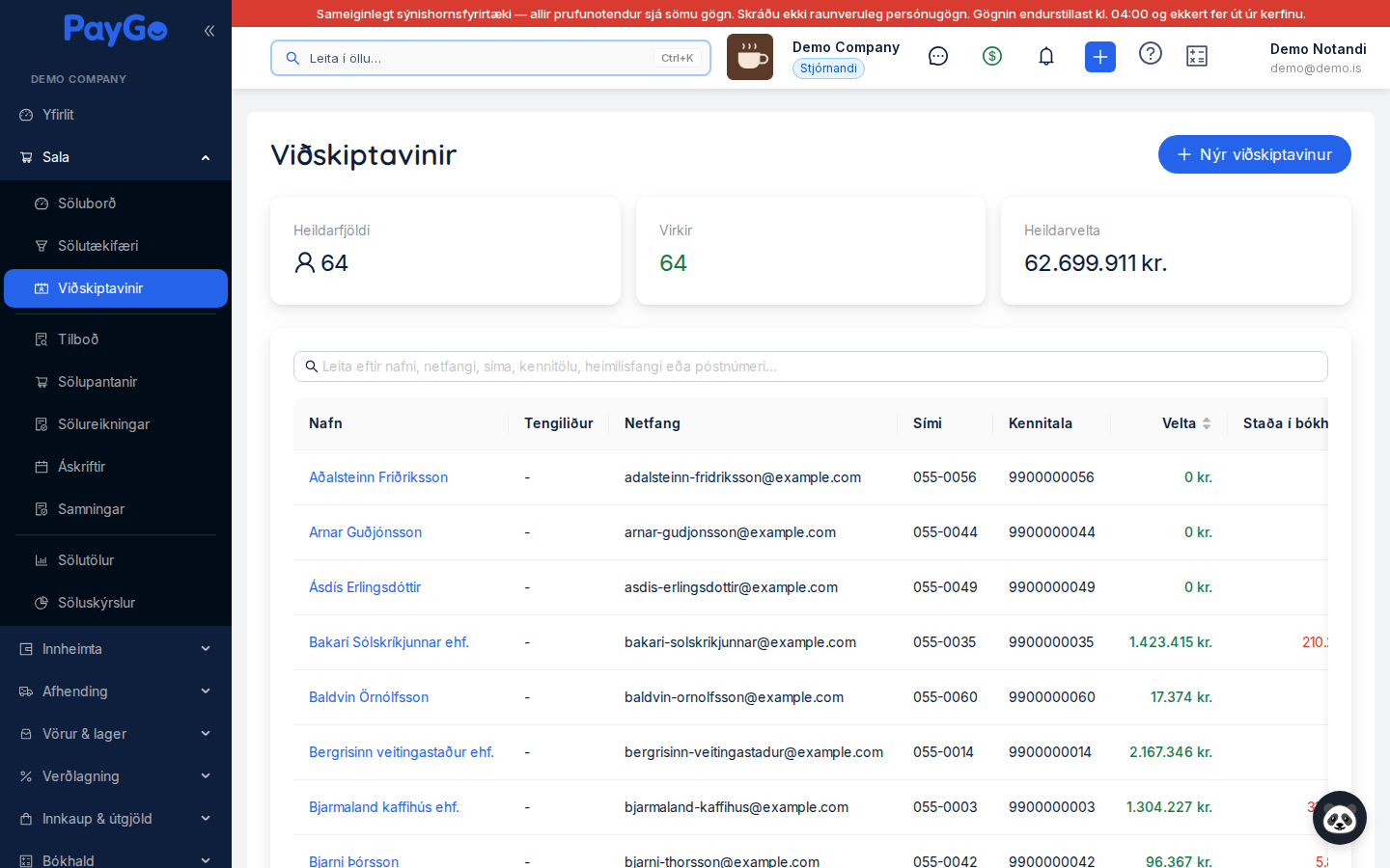 Listi yfir viðskiptavini