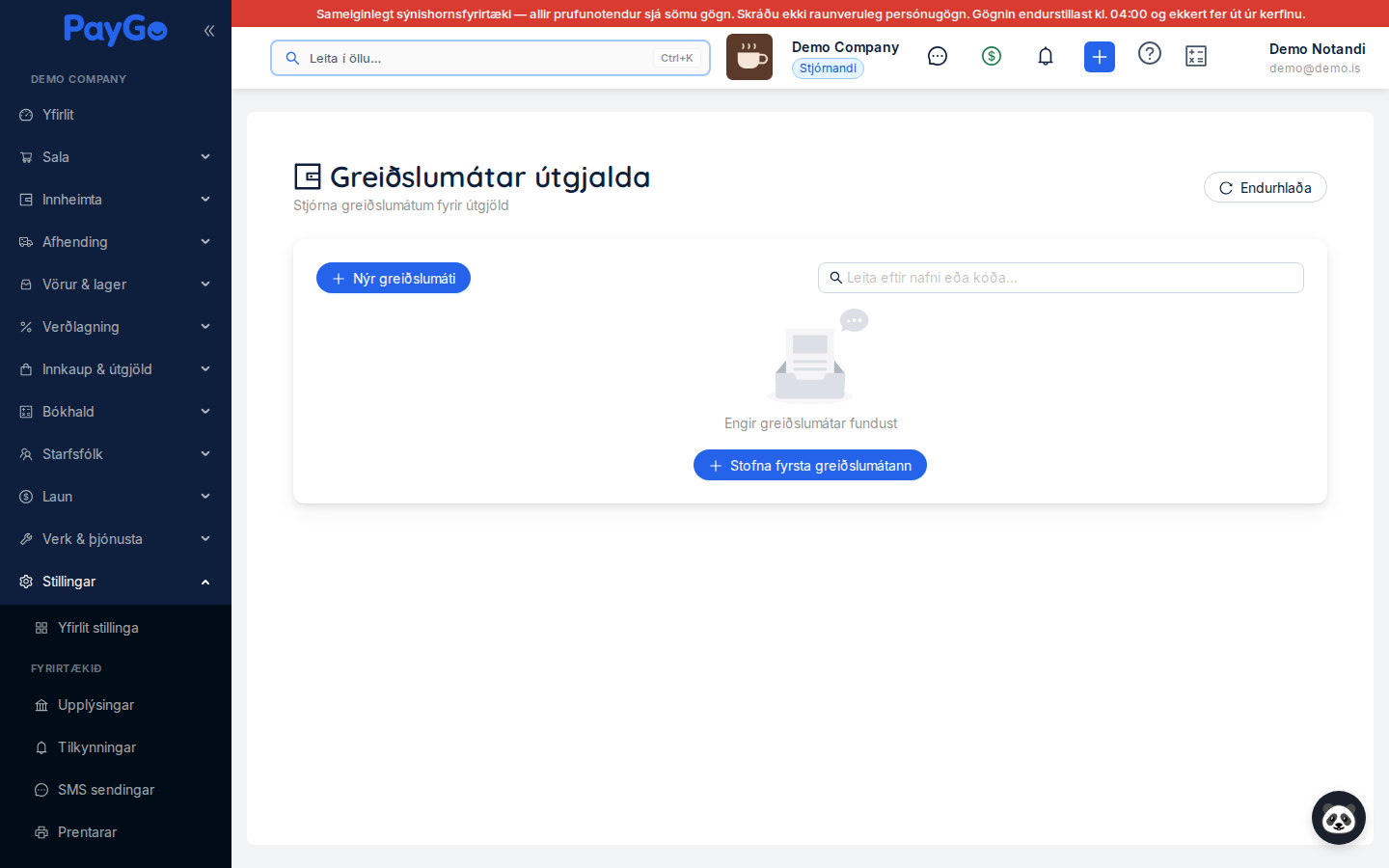 Greiðslumátar útgjalda